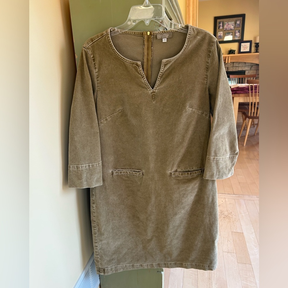 The Territory Ahead Women’s Corduroy Khaki Beige Dress with Pockets Size 10 - Picture 3 of 13